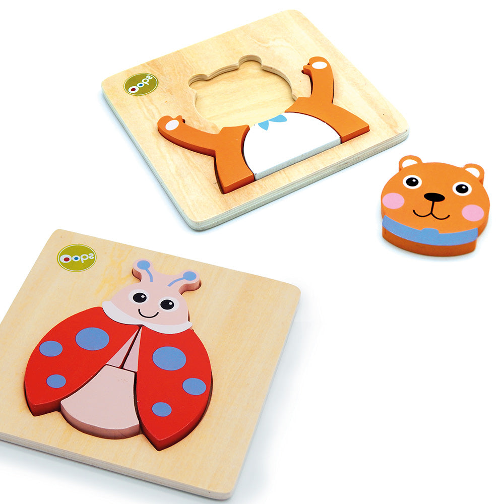 OOPS Build & Match 3D Puzzle Ξύλινο Παιδικό Παιχνίδι Παζλ, 1τμχ