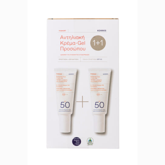 KORRES γιαούρτι αντιηλιακή κρέμα - gel προσώπου SPF50 1+1