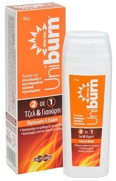Uni-Pharma UNIBURN 2 in 1 -Gel & Yogurt, 50 gr