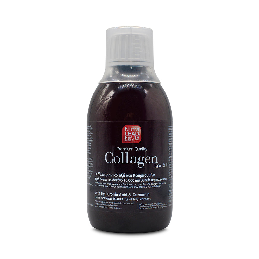 NUTRALEAD Υγρό Πόσιμο Κολλαγόνο τύπου ΙΙ από ψάρι με βιταμίνη C Ρόδι ελληνικής παραγωγής 300ml