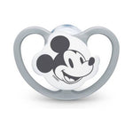 NUK Space Disney Mickey-Minnie ορθοδοντική πιπίλα σιλικόνης με θήκη 0-6 m, 1 τμχ