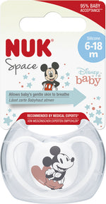 NUK Disney space πιπίλα σιλικόνης με θήκη 6-18 m, 1 τμχ