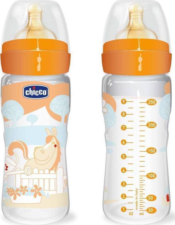 CHICCO welling μπιμπερό πλαστικό θηλή καουτσουκ 2+, 250 ml