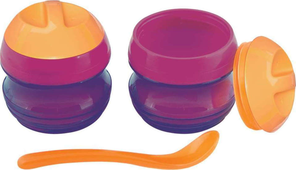 Mam Primamma Μπολ Θερμός Μπλέ -Κόκκινο 2τμχ & Κουταλάκι, 7m+