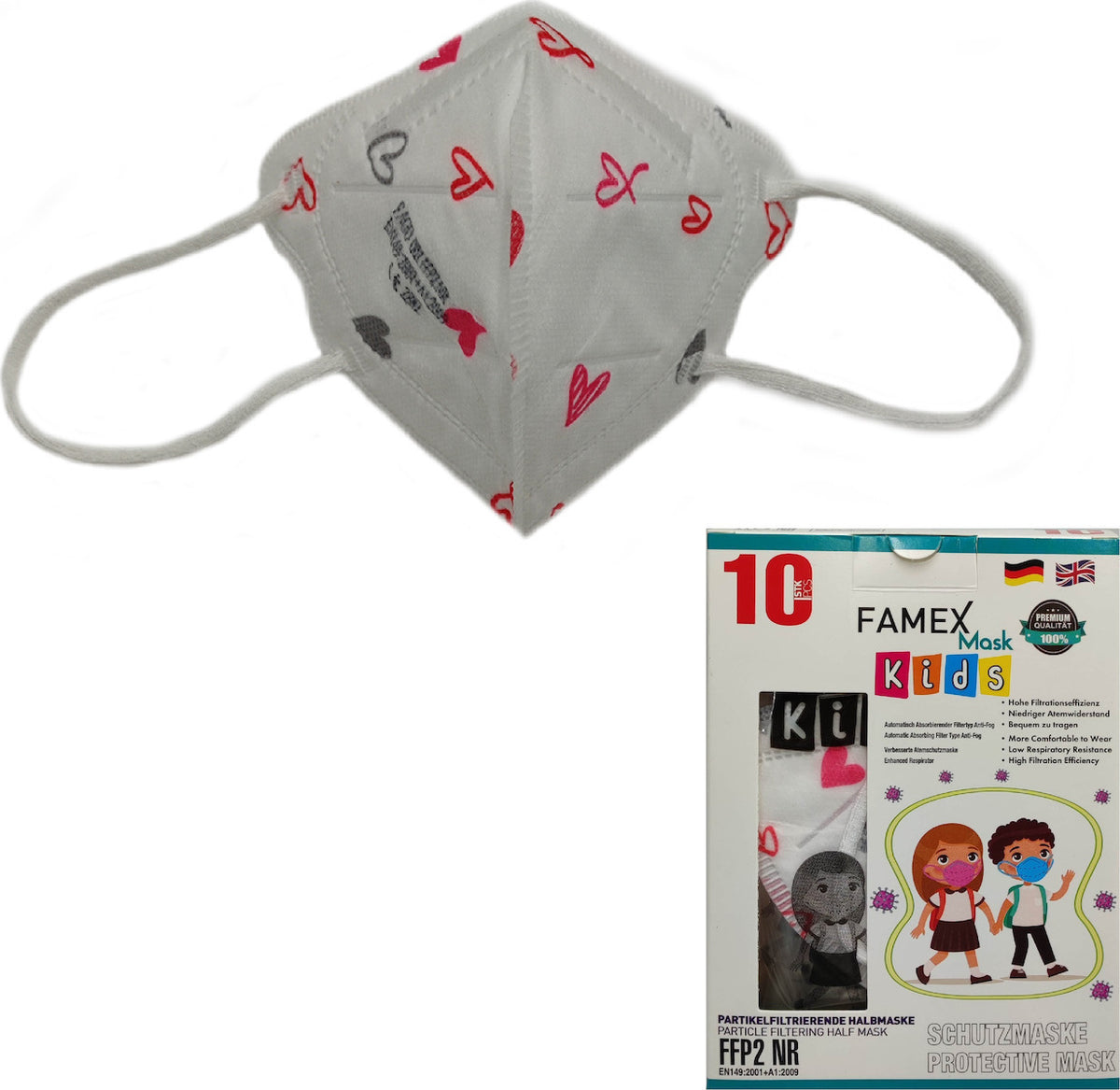 Famex Mask Kids Μάσκα για Παιδιά FFP2 ME Σχέδια 5 Τεμάχια