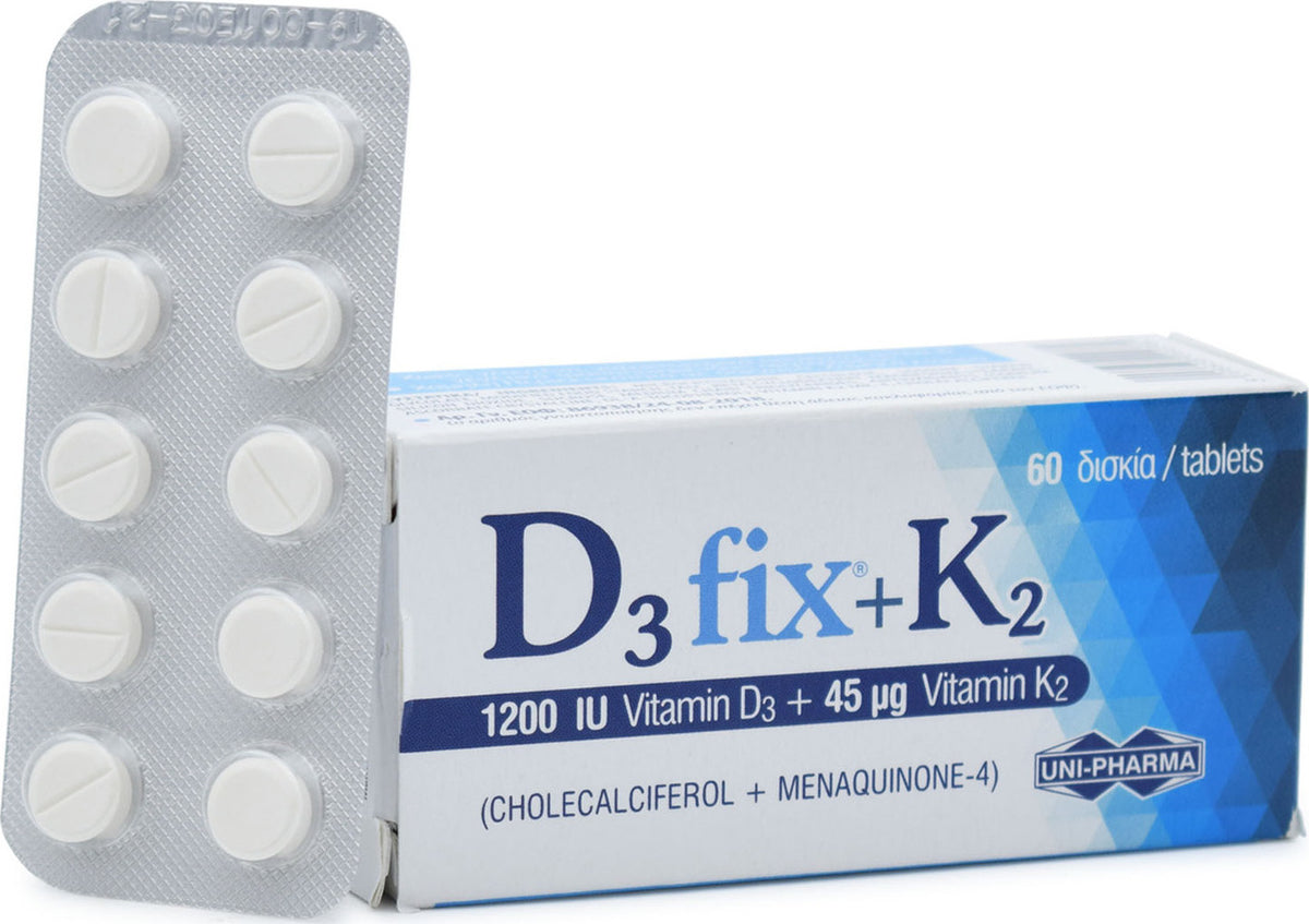 UNI PHARMA D3 Fix 1200IU & K2 45μg 60tabs
