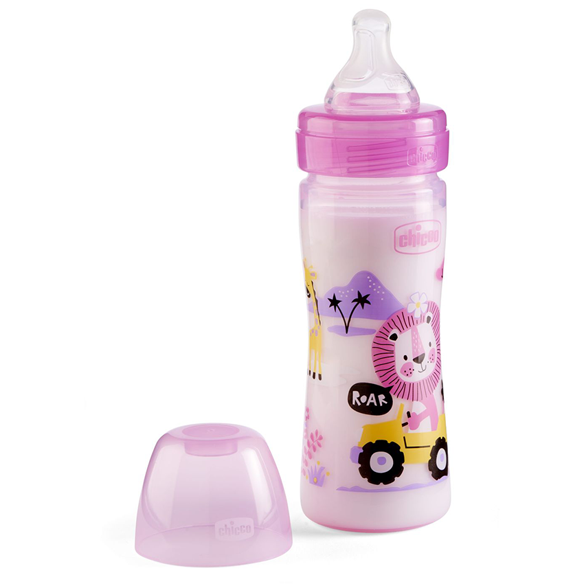 CHICCO Well Being Μπιμπερό Πλαστικό, Θηλή Σιλικόνης, 250ml