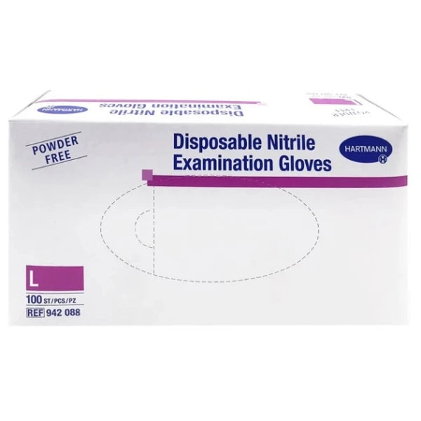 HARTMANN Γάντια Εξεταστικά Νιτριλίου Χωρίς Πούδρα Μπλε Large 100τμχ