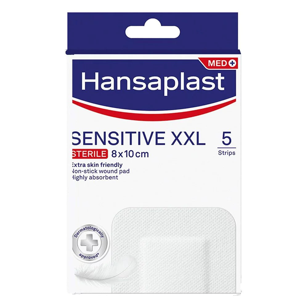 HANSAPLASTΑποστειρωμένα Αυτοκόλλητα Επιθέματα Med Sensitive XXL 10x8cm 5τμχ