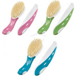 NUK Σετ Βούρτσα από Φυσική Τρίχα & Χτένα με Στρογγυλεμένα Δόντια, 2 τεμάχια