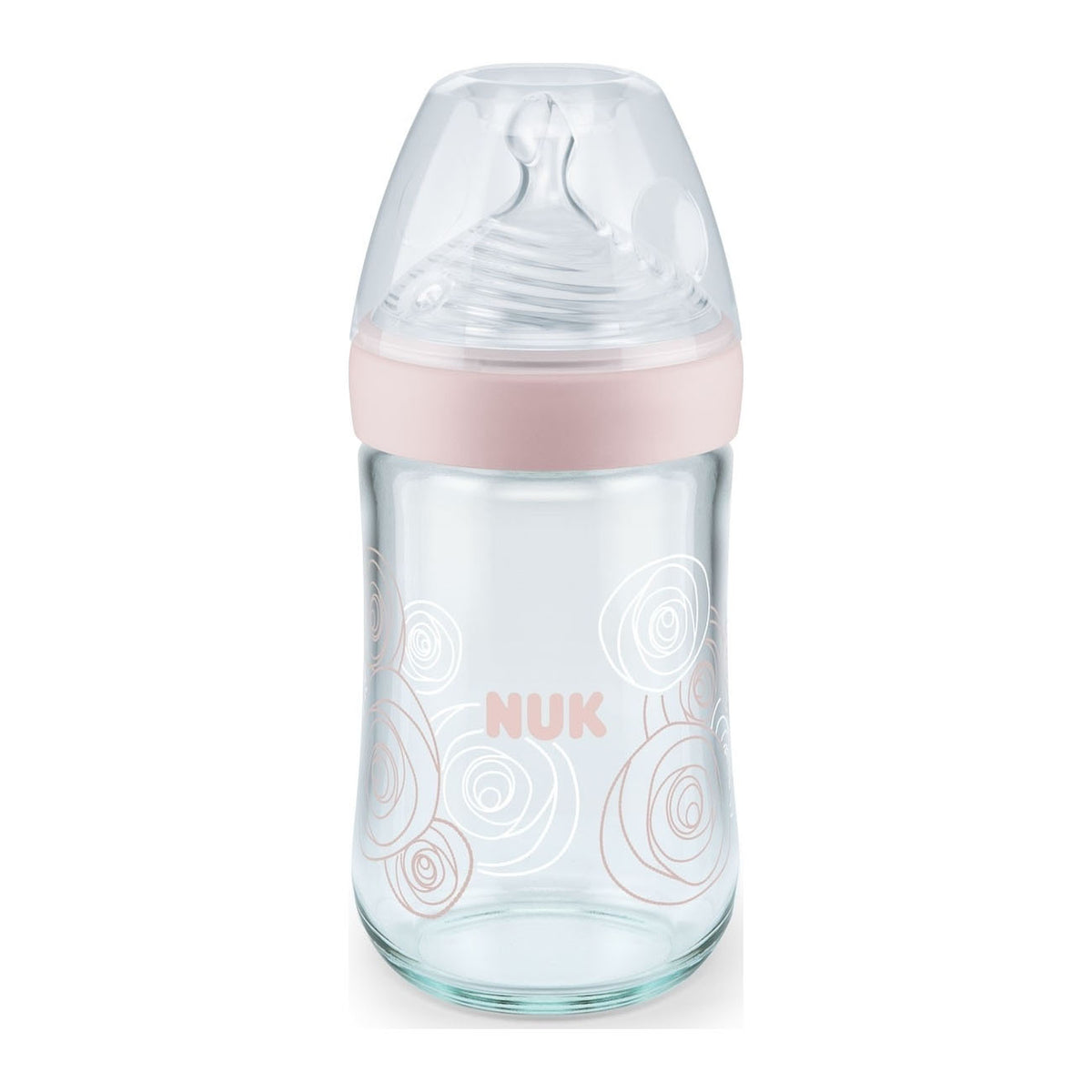 NUK Nature Sense ΓυάλινοΜπιμπερό Θηλή Σιλικόνης 240ml