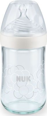NUK Nature Sense ΓυάλινοΜπιμπερό Θηλή Σιλικόνης 240ml