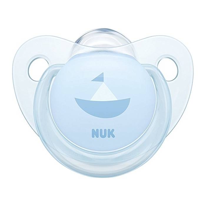 NUK Rose & Blue ορθοδοντική πιπίλα με θήκη 0-6 m. 1 τμχ