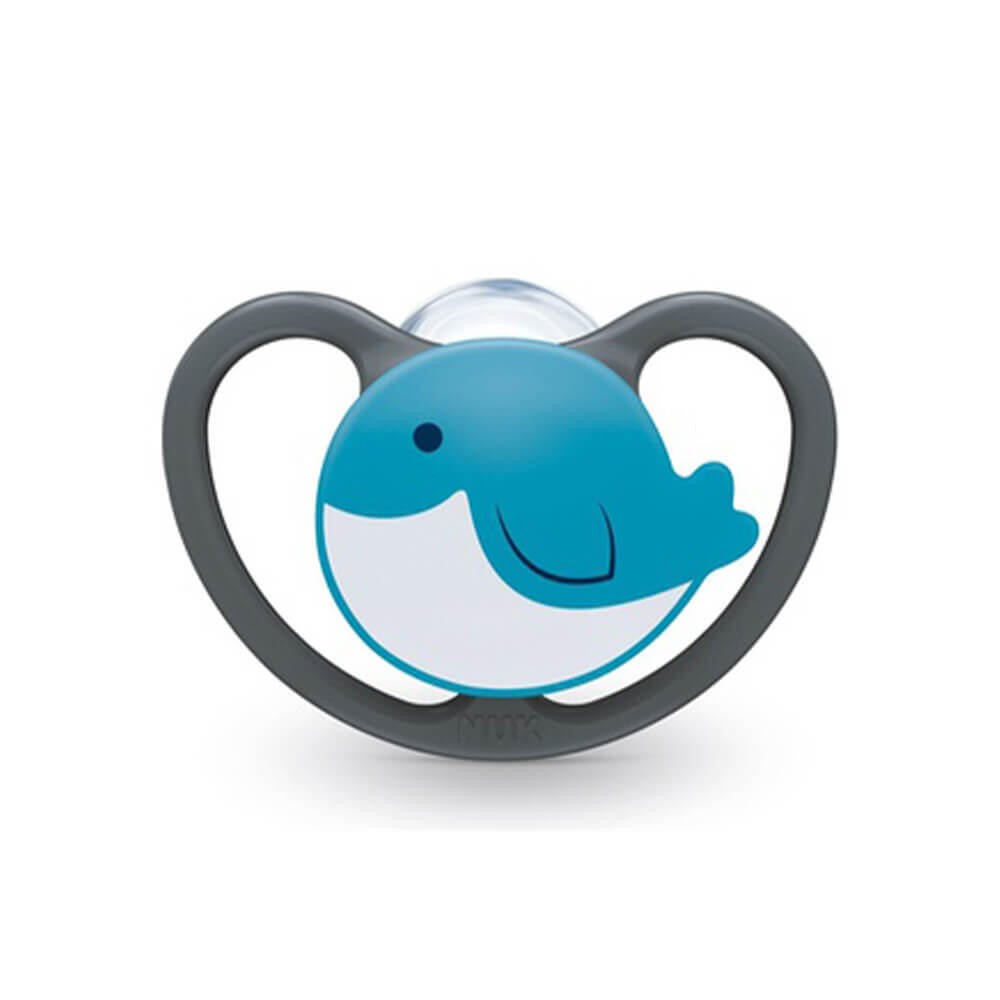 NUK Space Ζωάκια ορθοδοντική πιπίλα σιλικόνης με θήκη 0-6 m , 1 τμχ