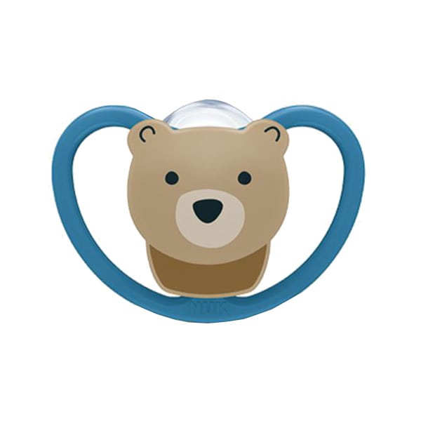 NUK Space Ζωάκια ορθοδοντική πιπίλα σιλικόνης με θήκη 0-6 m , 1 τμχ