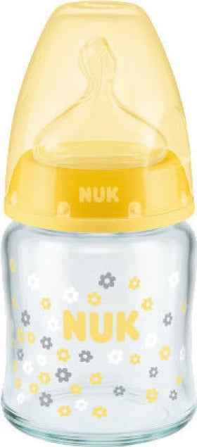 NUKFirst Choice Γυάλινο με θηλή Σιλικόνης 0-6m 120ml