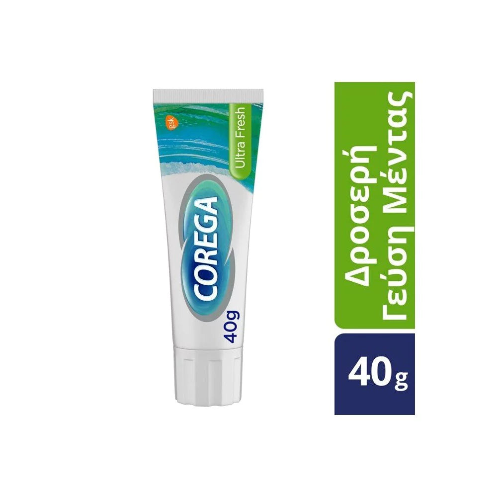 COREGA 3D Hold Ultra Fresh Cream Στερεωτική Κρέμα Οδοντοστοιχιών για Δυνατή Συγκράτηση με Γεύση Μέντας, 40gr