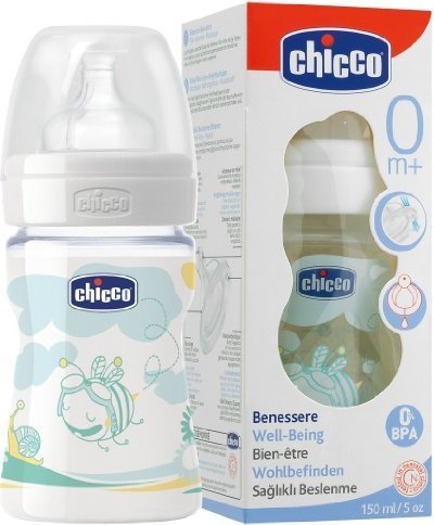 CHICCO well be πλαστικό μπουκάλι με θηλή σιλικόνης 0+ 150ml