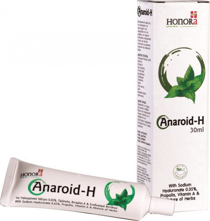 HONORA Anaroid-H Hemoroids Cream για την Ανακούφιση των Συμπτωμάτων των Αιμορροίδων και των Ραγάδων του Πρωκτού, 30ml