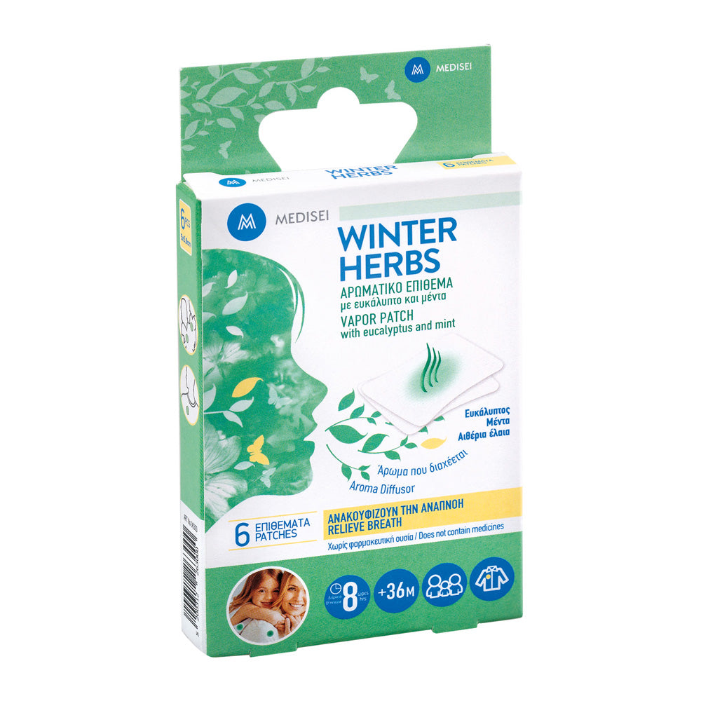 MEDISEI Winter Herbs - Αρωματικά Επιθέματα με Ευκάλυπτο & Μέντα 6τμχ.