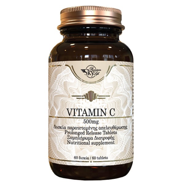 SKY Premium Life Vitamin C 500mg 60tabs (Βιταμίνη C για την Ενίσχυση του Ανοσοποιητικού)