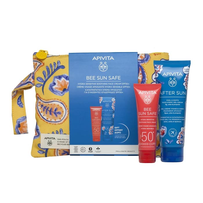 APIVITA Promo Bee Sun Safe Καταπραϋντική Κρέμα Προσώπου για Ευαίσθητες Επιδερμίδες SPF50+ 50ml & ΔΩΡΟ Ενυδατικό After Sun 100ml & Νεσεσέρ