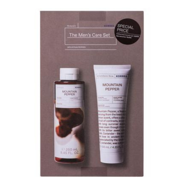 KORRES The Men's Care Σετ Αφρόλουτρο Mountain Pepper 250 ml + Aftershave Balm 125 ml