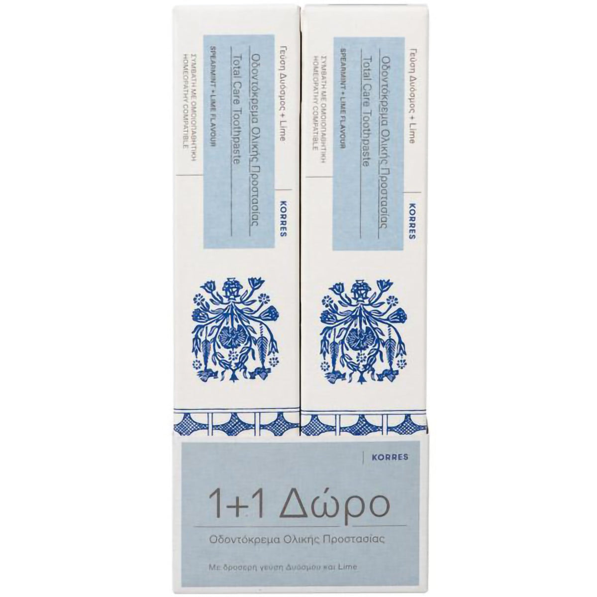 KORRES Promo Total Care Οδοντόκρεμα Spearmint & Lime Flavor 2x75ml