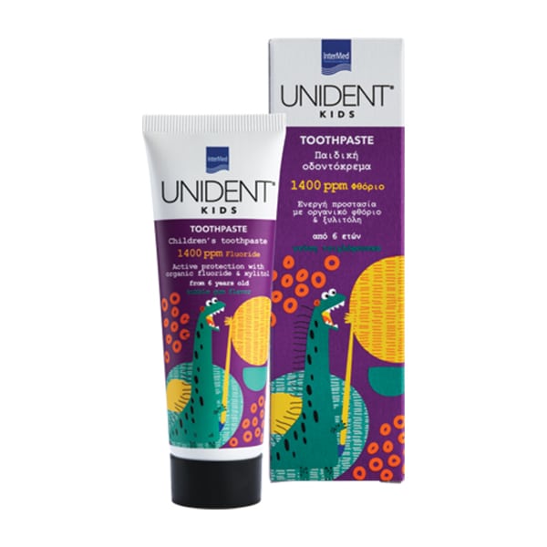 INTERMED Unident Kids Toothpaste Παιδική Οδοντόκρεμα 1400ppm Φθόριο 6y+, 50ml