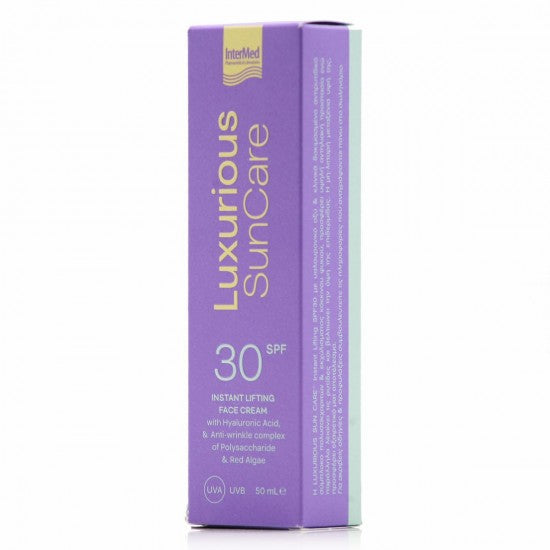 INTERMED Luxurious Suncare SPF30 Instant Lifting Face Cream Κρέμα Προσώπου με Υψηλή Αντηλιακή Προστασία & Αντιρυτιδική Δράση, 50ml