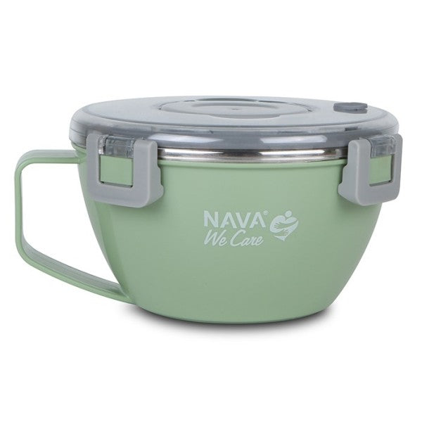 NAVA We Care Round Stainless Steel Insulated Lunch Box 850ml (Στρογγυλό Ανοξείδωτο Δοχείο Φαγητού-Θερμός)