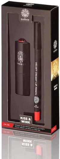 GARDEN OF PANTHENOLS Σετ Μακιγιάζ με Κραγιόν Kiss & Wink Intense Color Matte 24 No6 & Velvet Creamy Lip Pencil 24 True Red