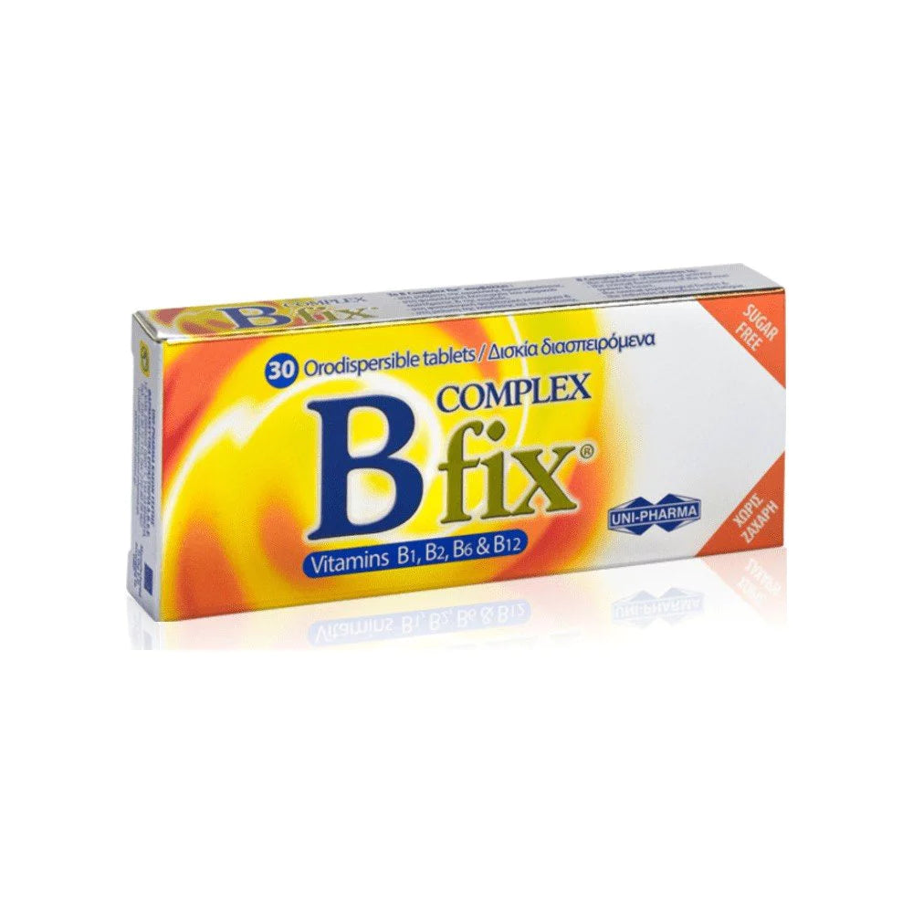 UNI-PHARMA B Complex Fix Συμπλήρωμα Διατροφής με Βιταμίνες Β, 30tabs