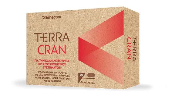 GENECOM Terra Cran -Κράνμπερι για την καλή υγεία του ουροποιητικού, 30 Ταμπλέτες