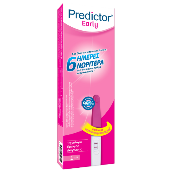 Predictor Early Τεστ Εγκυμοσύνης για Διάγνωση 6 Ημέρες Νωρίτερα, 1τεμ