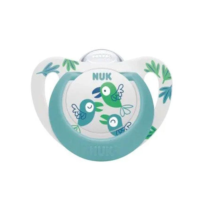 NUK Star Πιπίλα Σιλικόνης 18-36 μηνών με Θήκη & Κρίκο 1τμχ