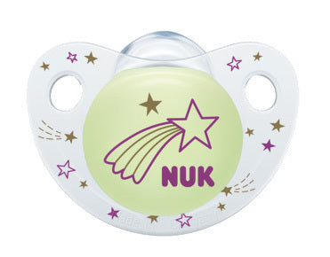 NUK night & day πιπίλα σιλικόνης με θήκη 6-18 m, 1 τμχ