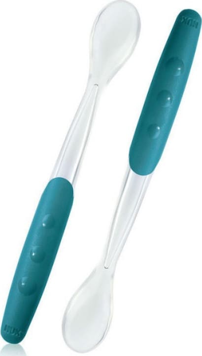NUKEasy Learning Μαλακό Κουτάλι Φαγητού με Κοίλο Τμήμα από Σιλικόνη, από τον 4 μήνα, 2 τεμάχια