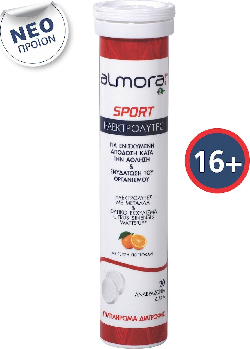 ELPEN Almora Plus Sport Ηλεκτρολύτες με γεύση Πορτοκάλι 20 Αναβράζοντα Δισκία