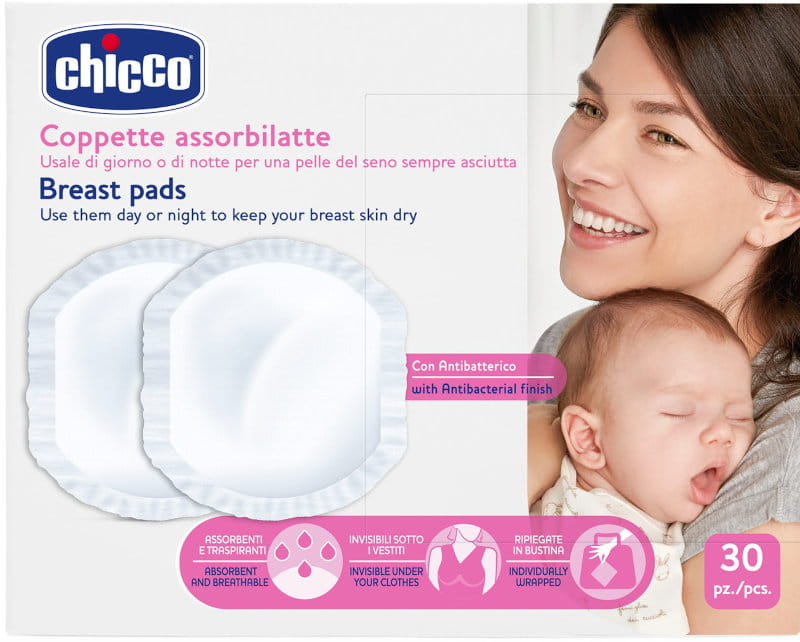 CHICCO Επιθέματα Στήθους Αντιβακτηριακά, 30τμχ