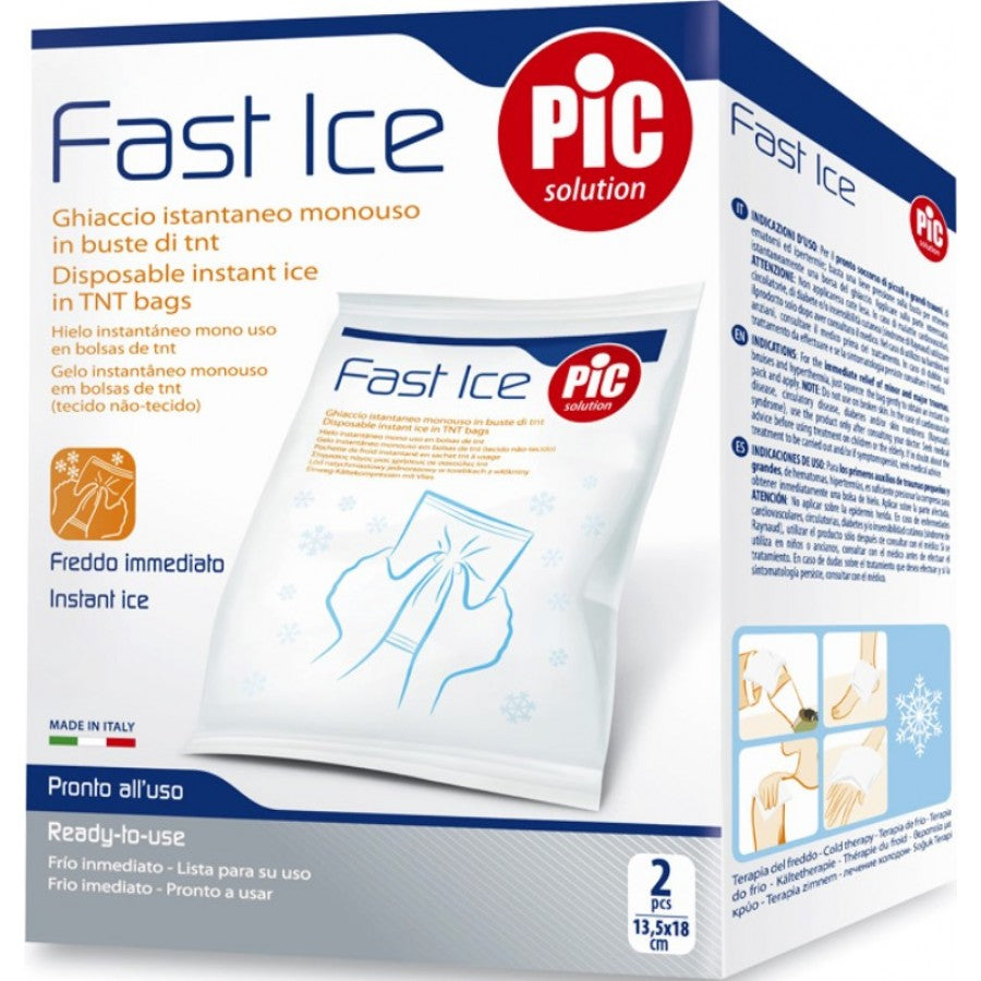 PIC Solution Fast Ice, Στιγμιαίος πάγος μιας χρήσεως 2 τμχ (13,5cm x 18cm)