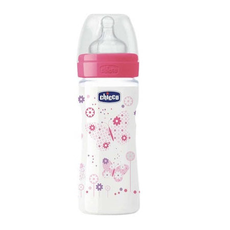 CHICCO Well Being Μπιμπερό Πλαστικό, Θηλή Σιλικόνης, 250ml