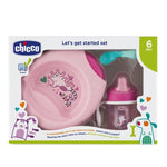 CHICCO Σετ Φαγητού (Πιάτο/Μπωλ – Ποτήρι – Σετ Κουτάλι) 6m+ Ροζ