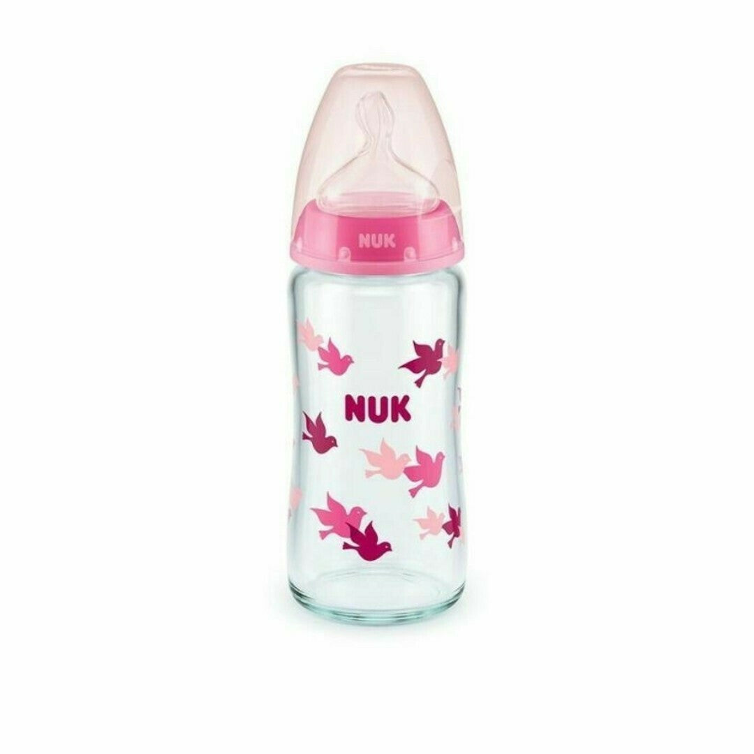 NUK First Choice Plus Baby γυάλινο μπουκάλι θηλή σιλικόνης Teat & Temperature Control Indicator 0-6m240 ml