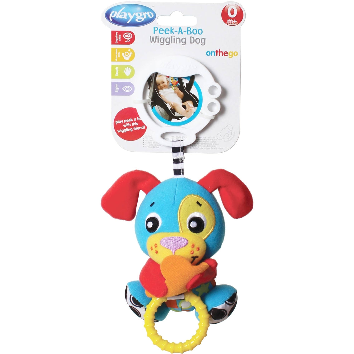 Playgro Κρεμαστό Βρεφικό Παιχνίδι Καροτσιού / Κούνιας με Μασητικό Peek-a-Boo Wiggling Puppy 0+