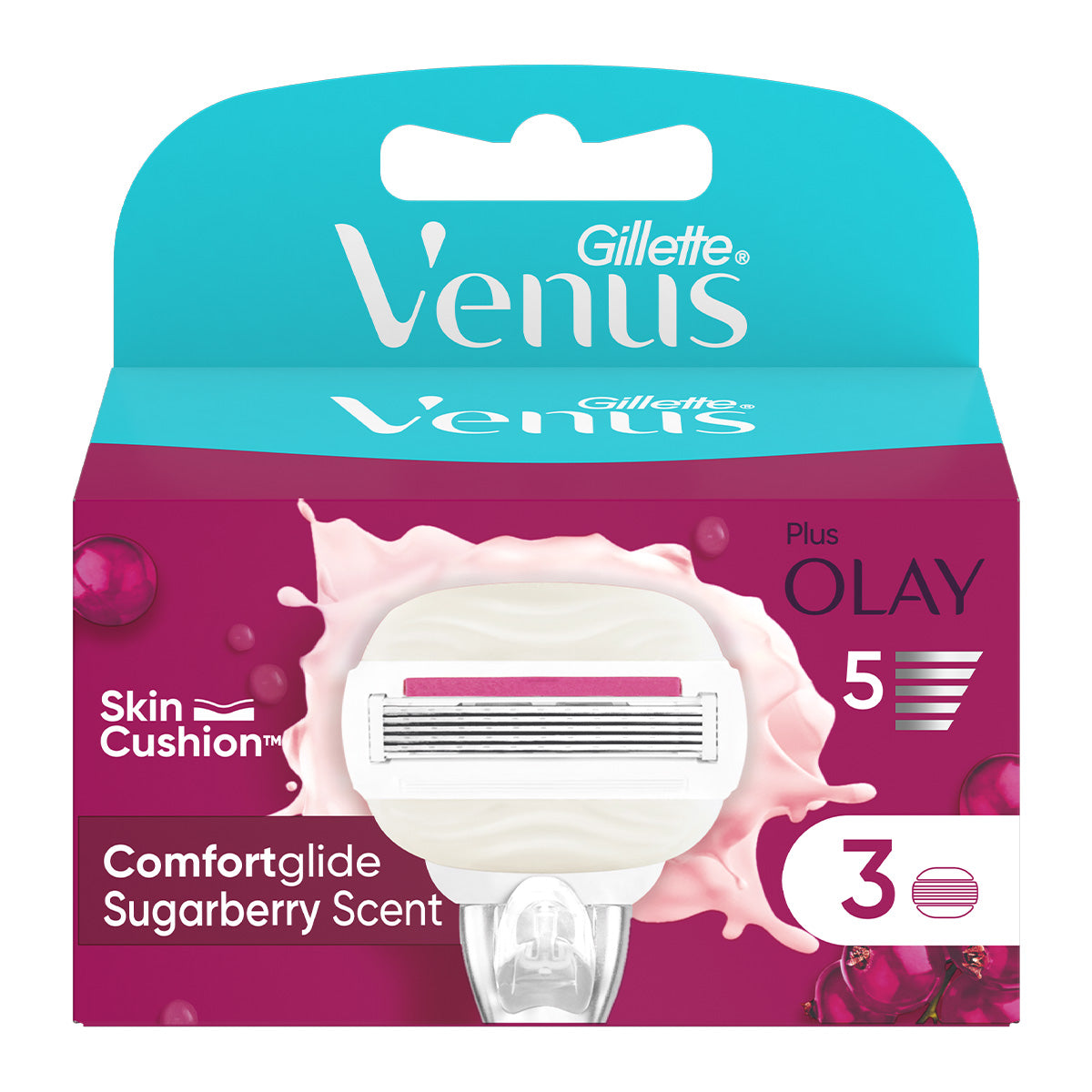 GILLETTE Woman Venus Spa Breeze Sugarbrerry Blister Ανταλλακτικές Κεφαλές Γυναικείας Ξυριστικής Μηχανής 3 Tεμάχια