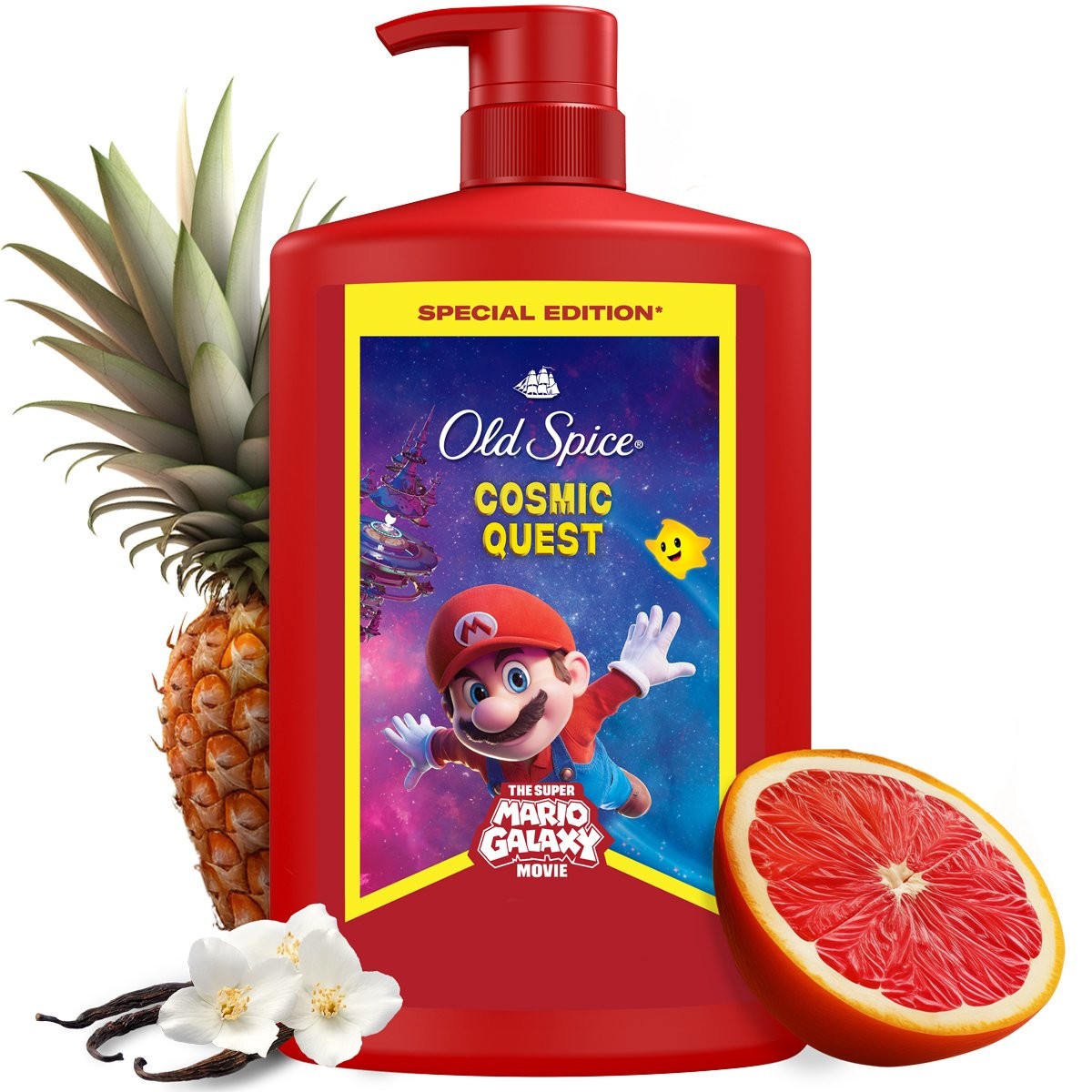 Old Spice Special Edition Super Mario Galaxy Movie Cosmic Quest 3in1 Shower Gel & Shampoo 1L