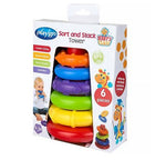 PLAYGRO Sort And Stack Tower Πύργος με Κρίκους 10m+, 1σετ