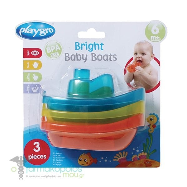 PLAYGRO– Bright Baby Boats Καραβάκια για το Μπάνιο 6m+