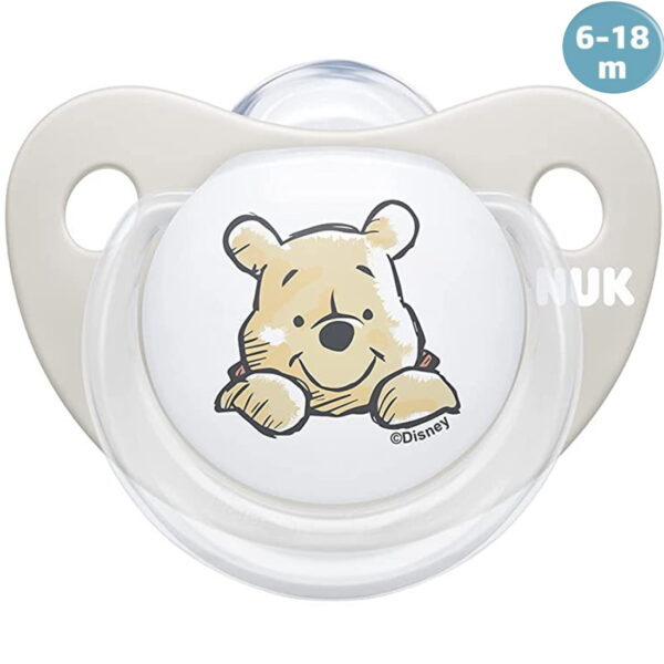 NUK Trendline Winnie πιπίλα σιλικόνης με θήκη 6-18m, 1 τμχ